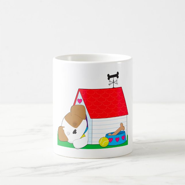Schlafhund in einem Hundehaus Kaffeetasse (Von Creator hochgeladen)