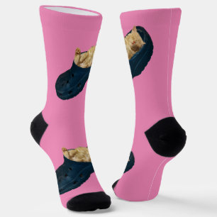 Schlafkätzchen mit Croc Shock, Crew Socken