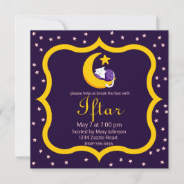 Schlafkatze auf Crescent Moon Star Ramadan Einladung