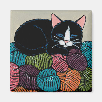 Schlafkatze auf dem Garnberg - Illustration Magnet