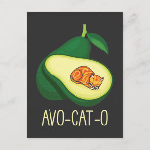 Schlafkatze Avocado Niedlich Gemüsepuppe Postkarte