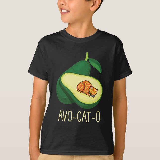 Schlafkatze Avocado Niedliches Gemüsepflanzchen Pu T-Shirt (Vorderseite)