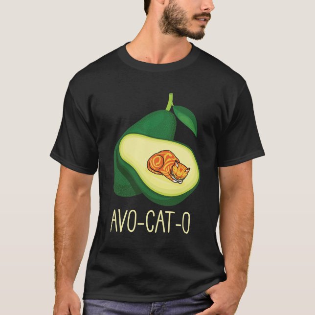 Schlafkatze Avocado Niedliches Gemüsepflanzchen Pu T-Shirt (Vorderseite)