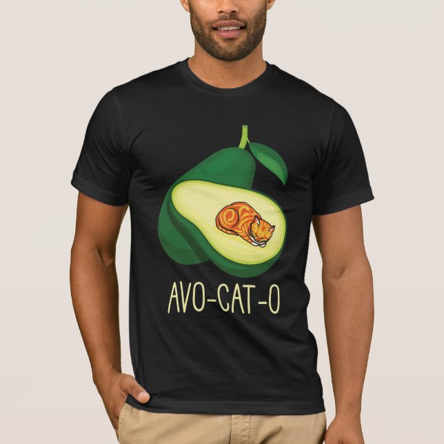 Schlafkatze Avocado Niedliches Gemüsepflanzchen Pu T-Shirt (Vorderseite)