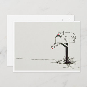 Schlafkatze Gewartet für einige E-Mails Postkarte