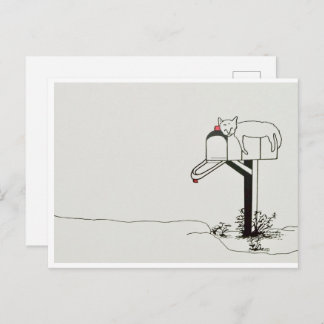 Schlafkatze Gewartet für einige E-Mails Postkarte