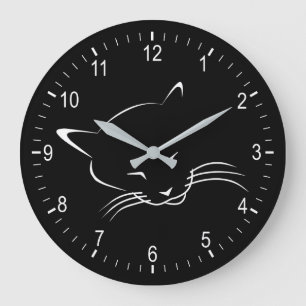 Schlafkatze Große Wanduhr