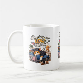 Schlafkatze läuft auf niedriger Batterie Cozy Cat  Kaffeetasse