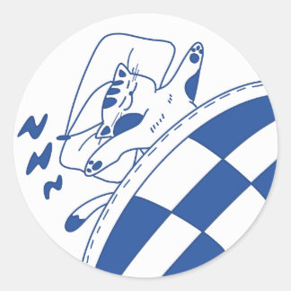 Schlafkatze Runder Aufkleber