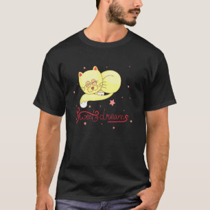 Schlafkatze T-Shirt Süße und glückliche Träume Ste