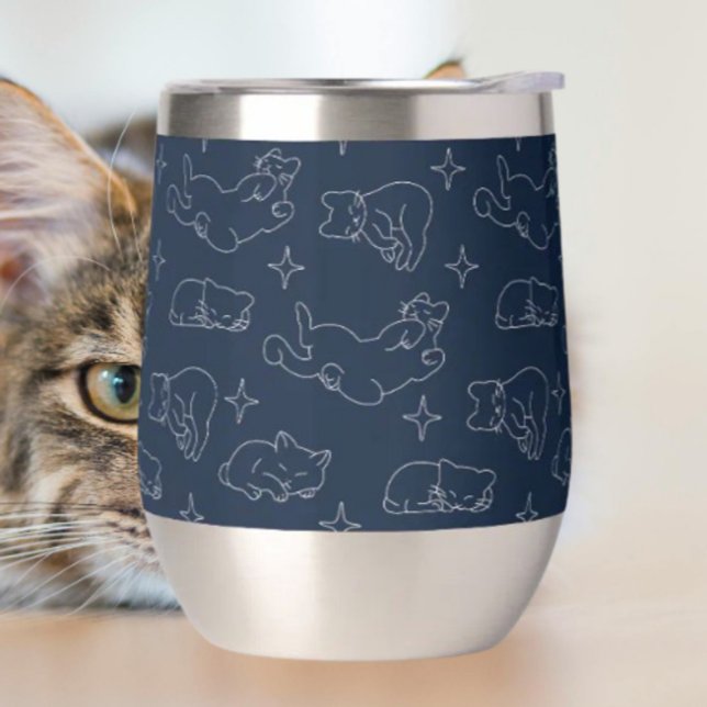 Schlafkatze-Thermal-Weinbecher – Schlummernde Katz (Von Creator hochgeladen)