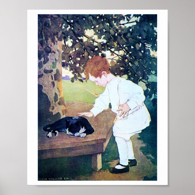 Schlafkatze und Kind, Jessie Willcox Smith Poster (Vorne)