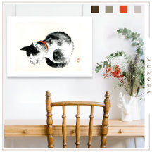 Schlafkatze von Kōno Bairei (1844-1895) Poster