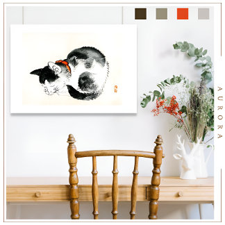 Schlafkatze von Kōno Bairei (1844-1895) Poster