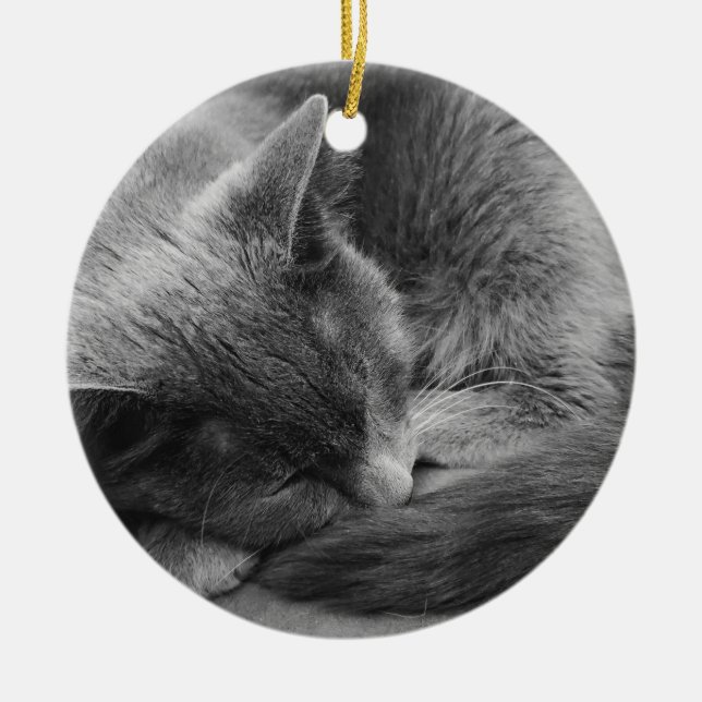 Schlafkatzenschmuck Keramik Ornament (Vorne)