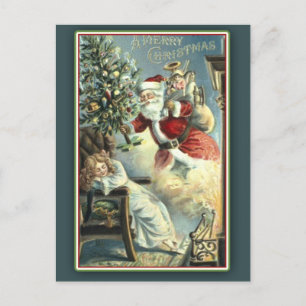 Schlafkind und Weihnachtskarte Feiertagspostkarte