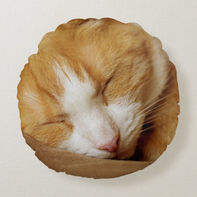 Schlafkitten Rundes Kissen (Vorderseite)