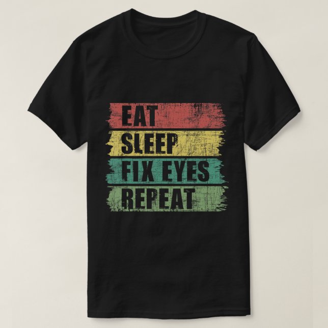 Schlafkorrektur Augen essen - Optometristische Opt T-Shirt (Design vorne)