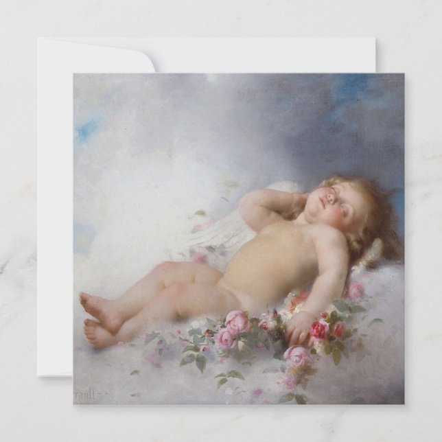 Schlafkreuz (Putto) (von Léon Bazille Perrault) Karte (Vorderseite)