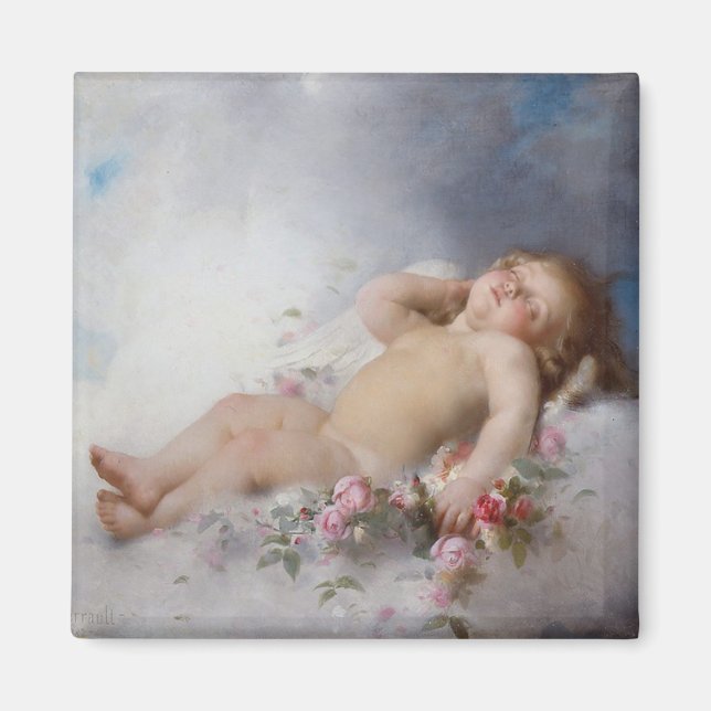 Schlafkreuz (Putto) (von Léon Bazille Perrault) Magnet (Vorne)