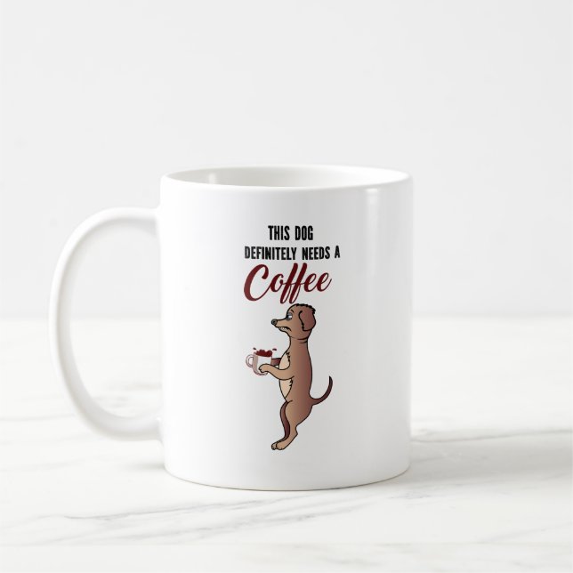 Schlaflicher Hund. Hündlich müde. Funny Dog Kaffeetasse (Links)