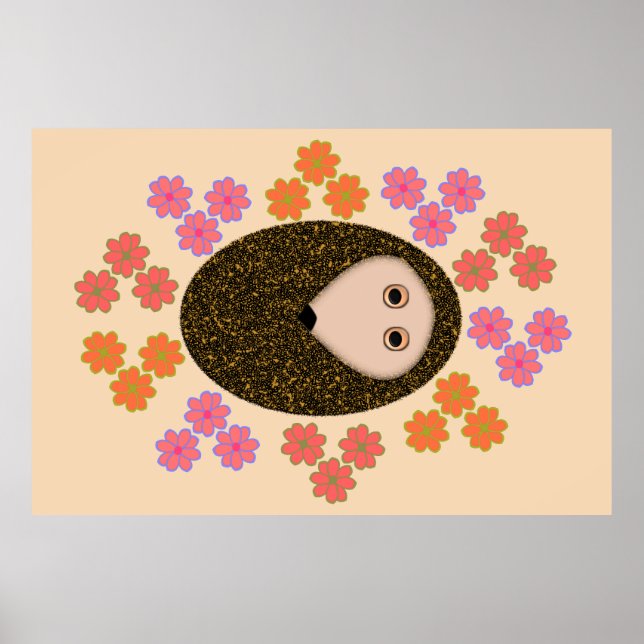 Schlaflosigkeit Igel und Blume Poster (Vorne)