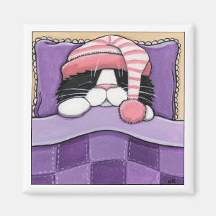 Schlaflosigkeit Kopf - Katzenmagnet Magnet