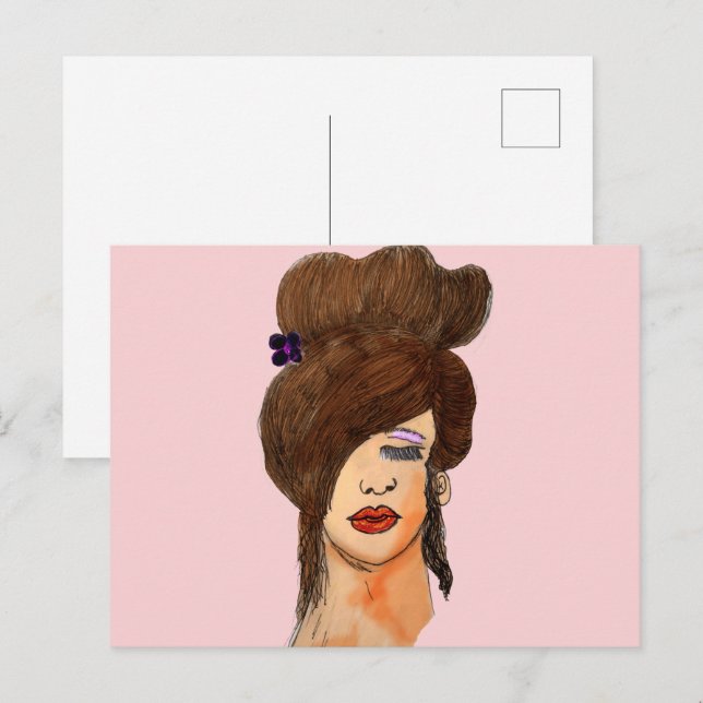 Schlafmädchen Postkarte (Vorne/Hinten)