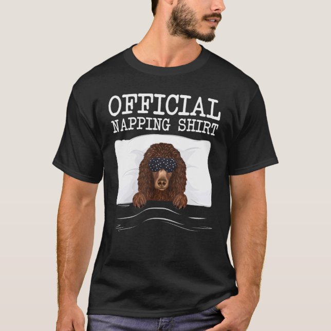 Schlafmaske Offiziell Napping Irish Water Spaniel  T-Shirt (Vorderseite)