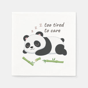 Schlafmodus-Panda – Süße faule Bärenkunst Serviette