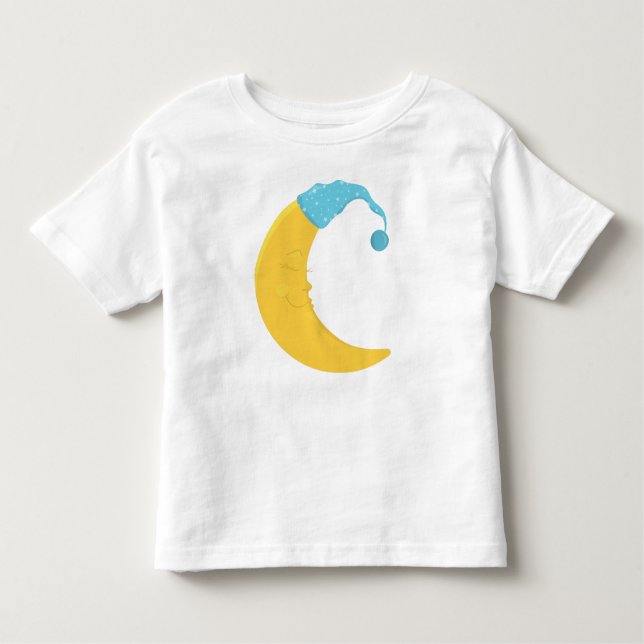 Schlafmond, Gelber Mond, Niedlicher Mond, Nachthem Kleinkind T-shirt (Vorderseite)