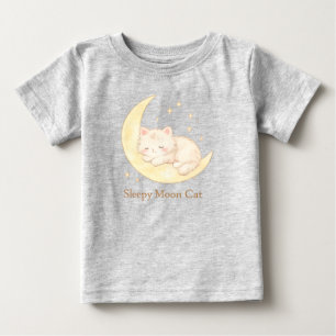Schlafmond-Katze Süßes Baby-T-Shirt Baby T-shirt