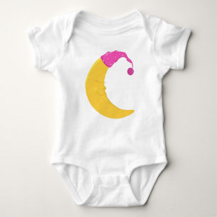 Schlafmond, Niedlicher Mond, Gelber Mond, Nachthem Baby Strampler