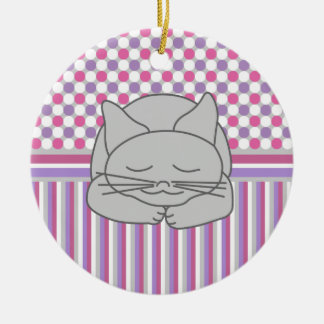 Schlafmuster für graue Katzen Keramik Ornament