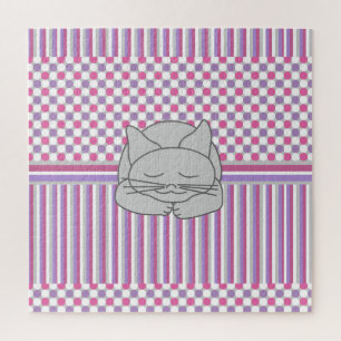 Schlafmuster für graue Katzen Puzzle