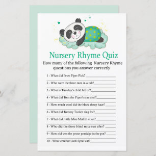 Schlafpanda Kinderzimmer Rhyme Quiz Kinderduschens