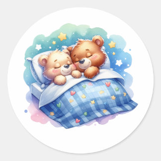 Schlafpandas im Bett Runder Aufkleber