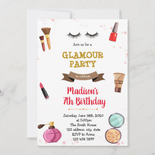 Schlafparty-Einladung zum Make-up-Spa Einladung