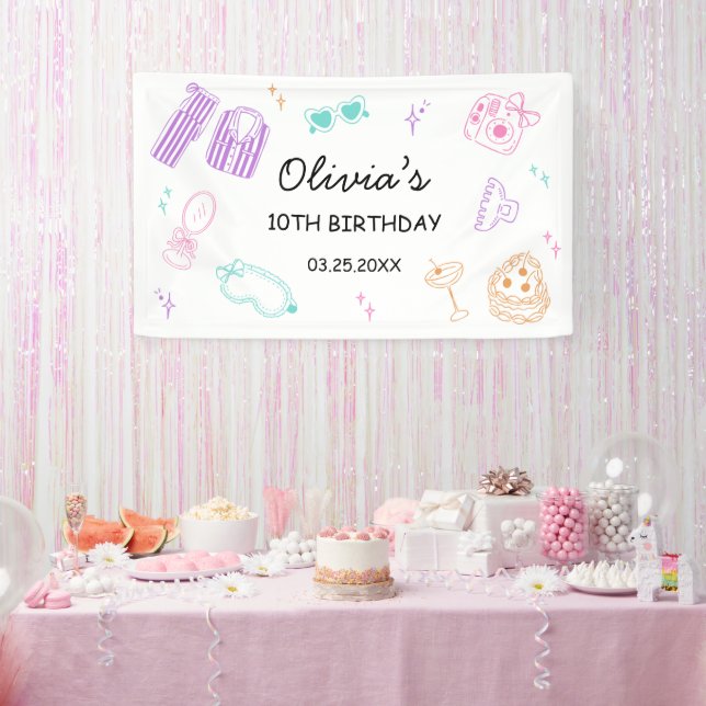 Schlafparty Mädchen Geburtstag Banner (Party)