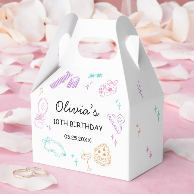 Schlafparty Mädchen Geburtstag Geschenkschachtel (Hochzeit)