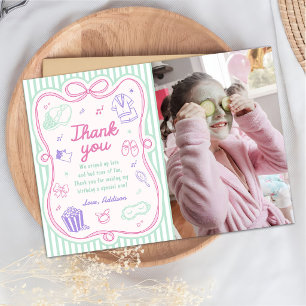 Schlafparty Mädchen Geburtstagsfoto Dankeskarte