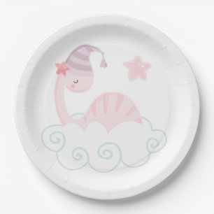 Schlafpink Dinosaurier Pappteller