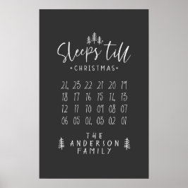 Schlafplätze 'bis Weihnachten Moderne minimalistis Poster