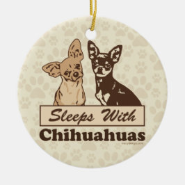Schlafplätze mit Chihuahuas Keramik Ornament