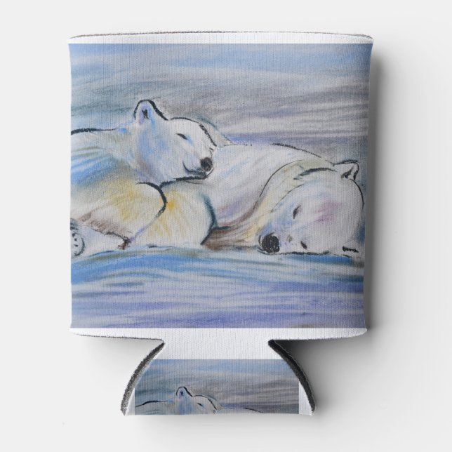 Schlafpolarbären Dosenkühler (Vorderseite)