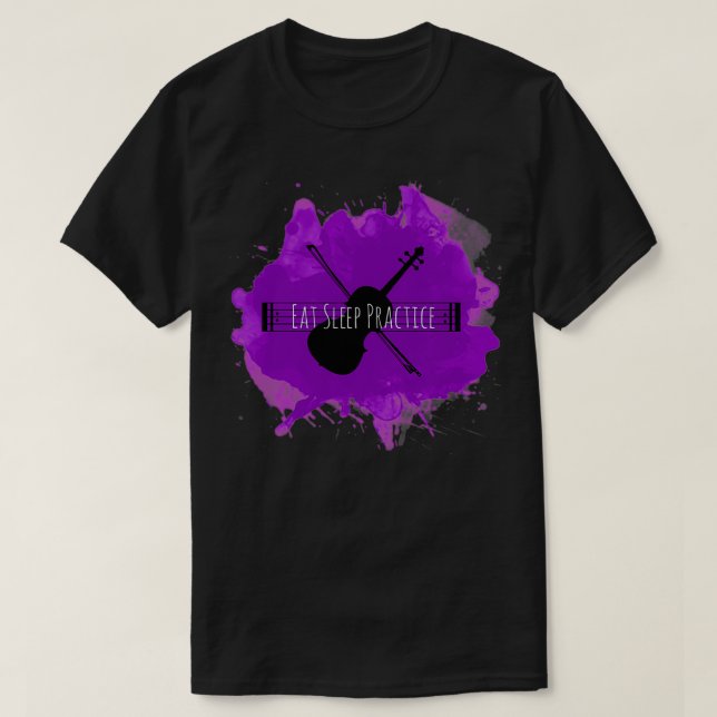 Schlafpraktik wiederholen Violine T-Shirt (Design vorne)