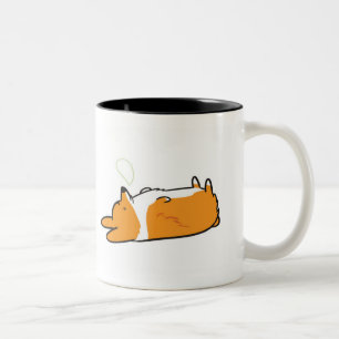 Schläfrige Corgi-Tasse schlafendes   u. Zweifarbige Tasse
