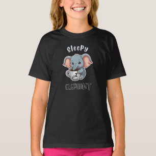 Schläfrige Elefantencoffee Addict T-Shirt