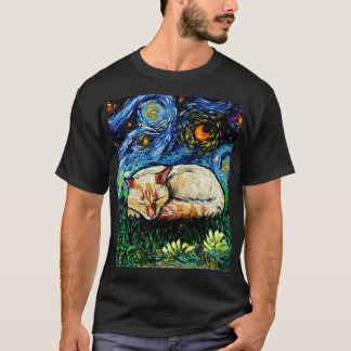 Schläfrige Flame Point Siamese Nacht T-Shirt
