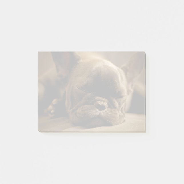 Schläfrige französische Bulldogge Post-it Klebezettel (Vorderseite)